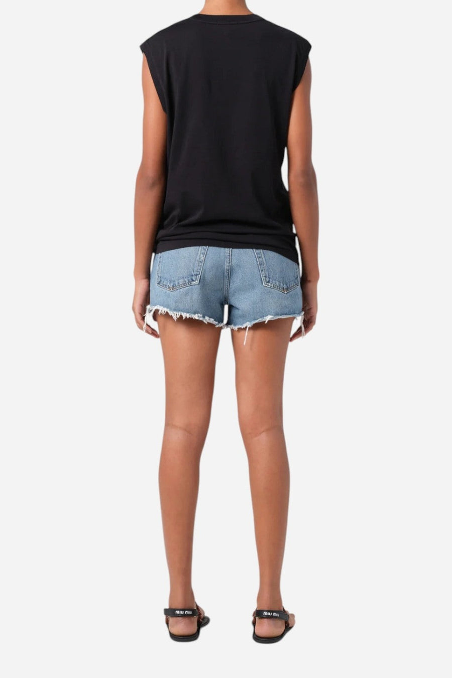 Agolde Parker Vintage Cut Off Short in Chorus – side view