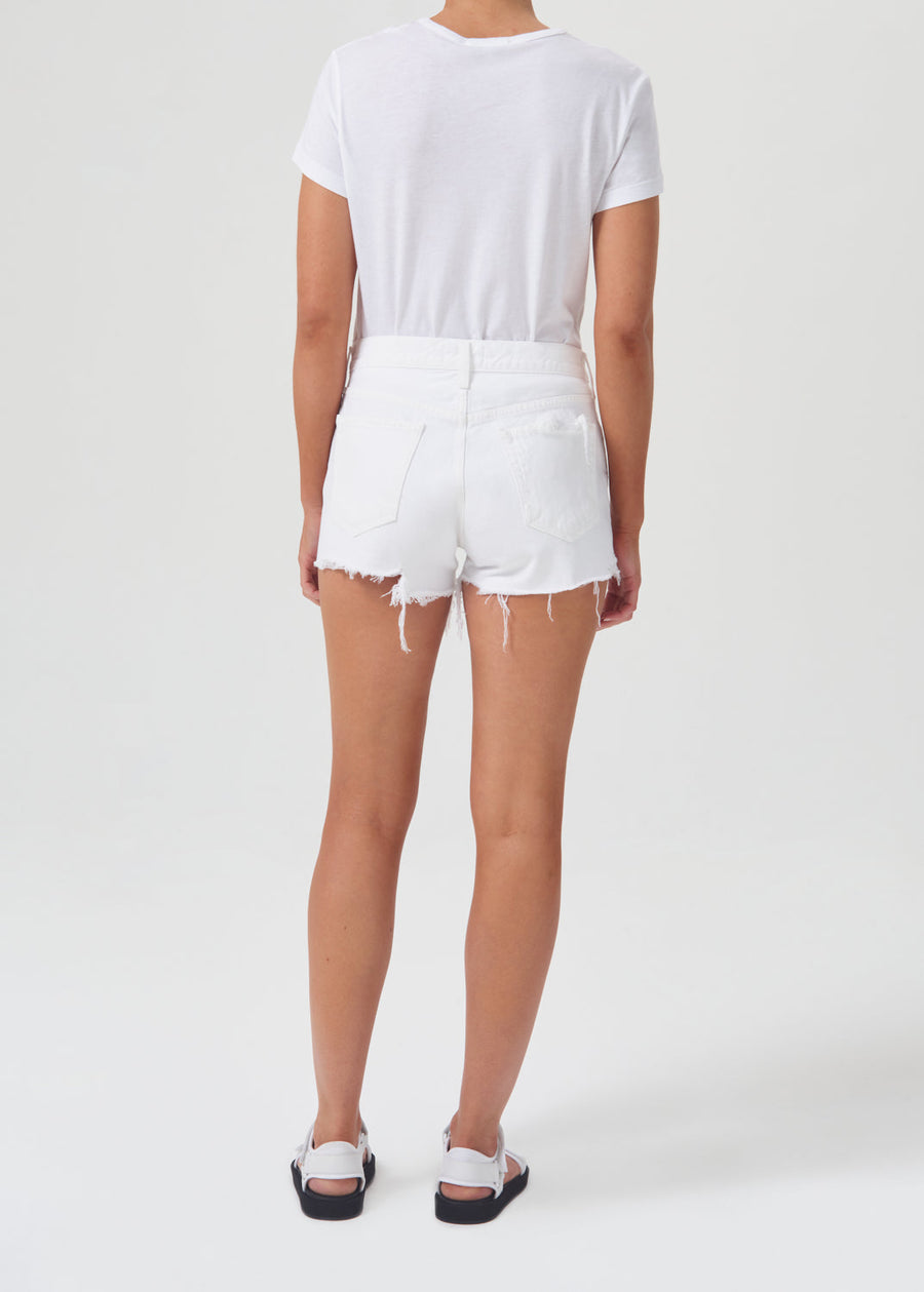 Agolde Parker Vintage Cut Off Short in Dough – back view