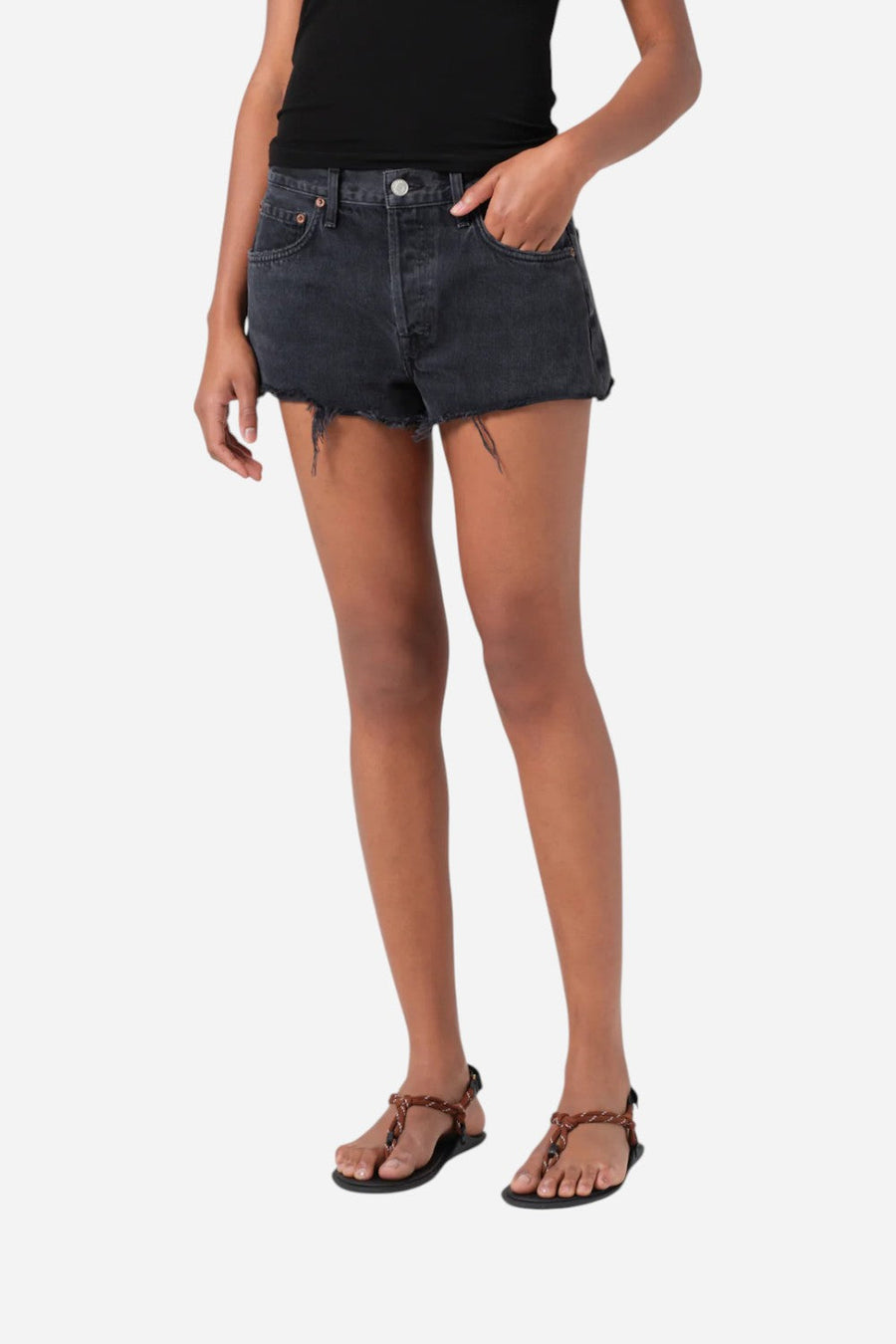 Agolde Parker Vintage Cut Off Short in Theme – detail