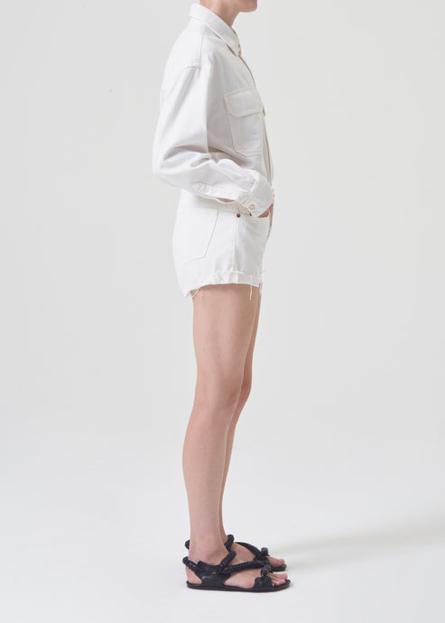 Agolde Parker Vintage Roll Short in Fortune Cookie – side view