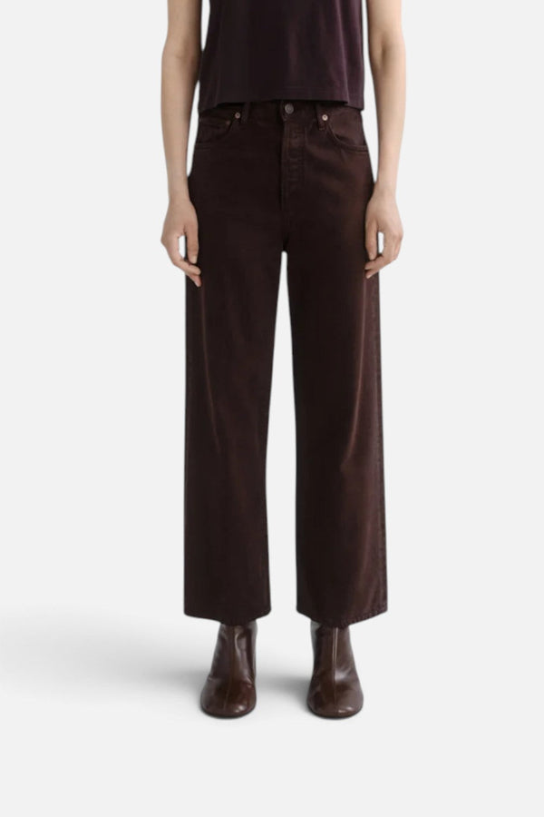 Agolde Ren High-Rise Wide Leg Jean in Sloe Berry