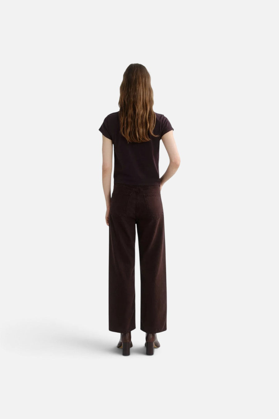 Agolde Ren High-Rise Wide Leg Jean in Sloe Berry – side view
