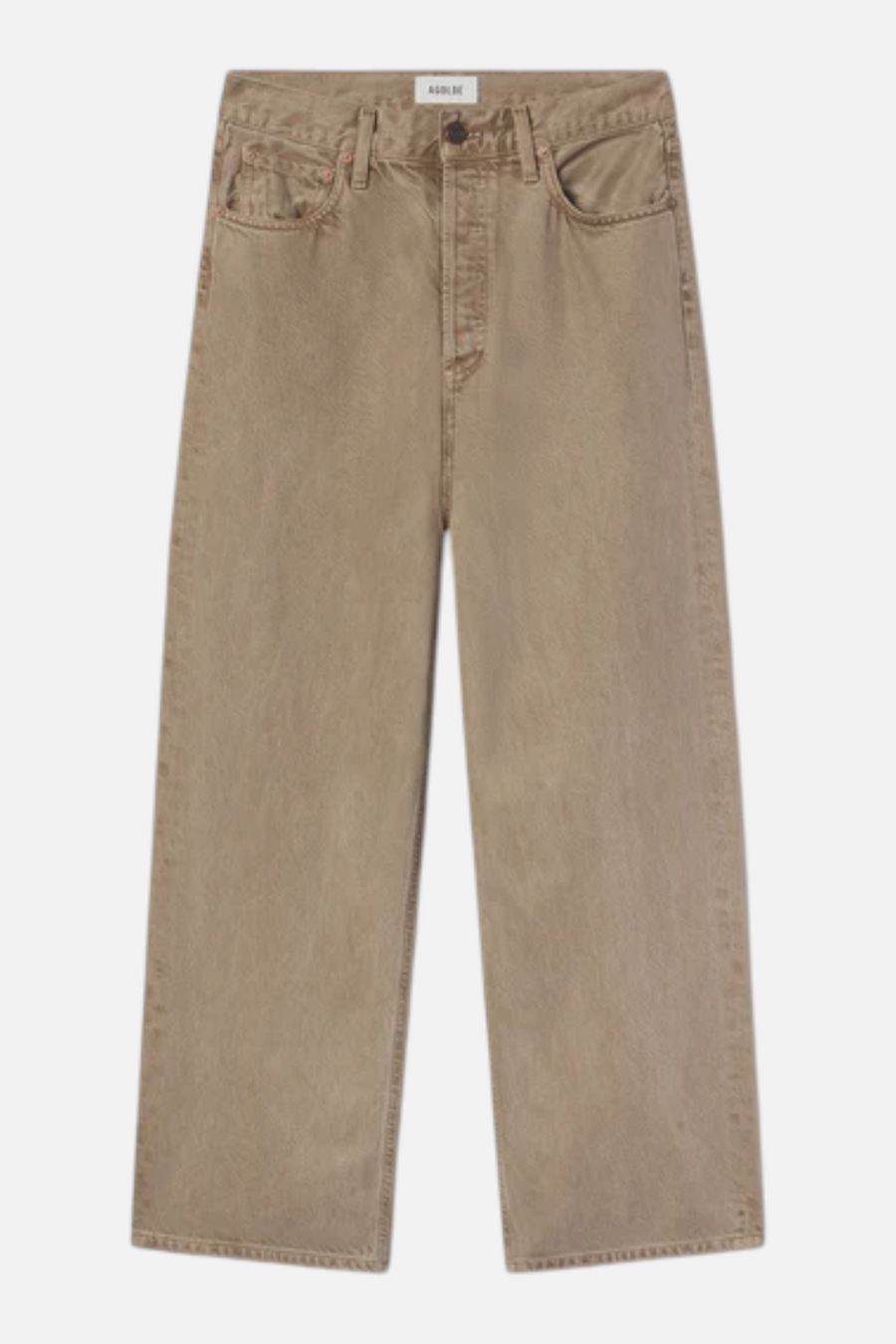 Agolde Ren High-Rise Wide Leg Jean in Trail Medium Grey Brown – alternate