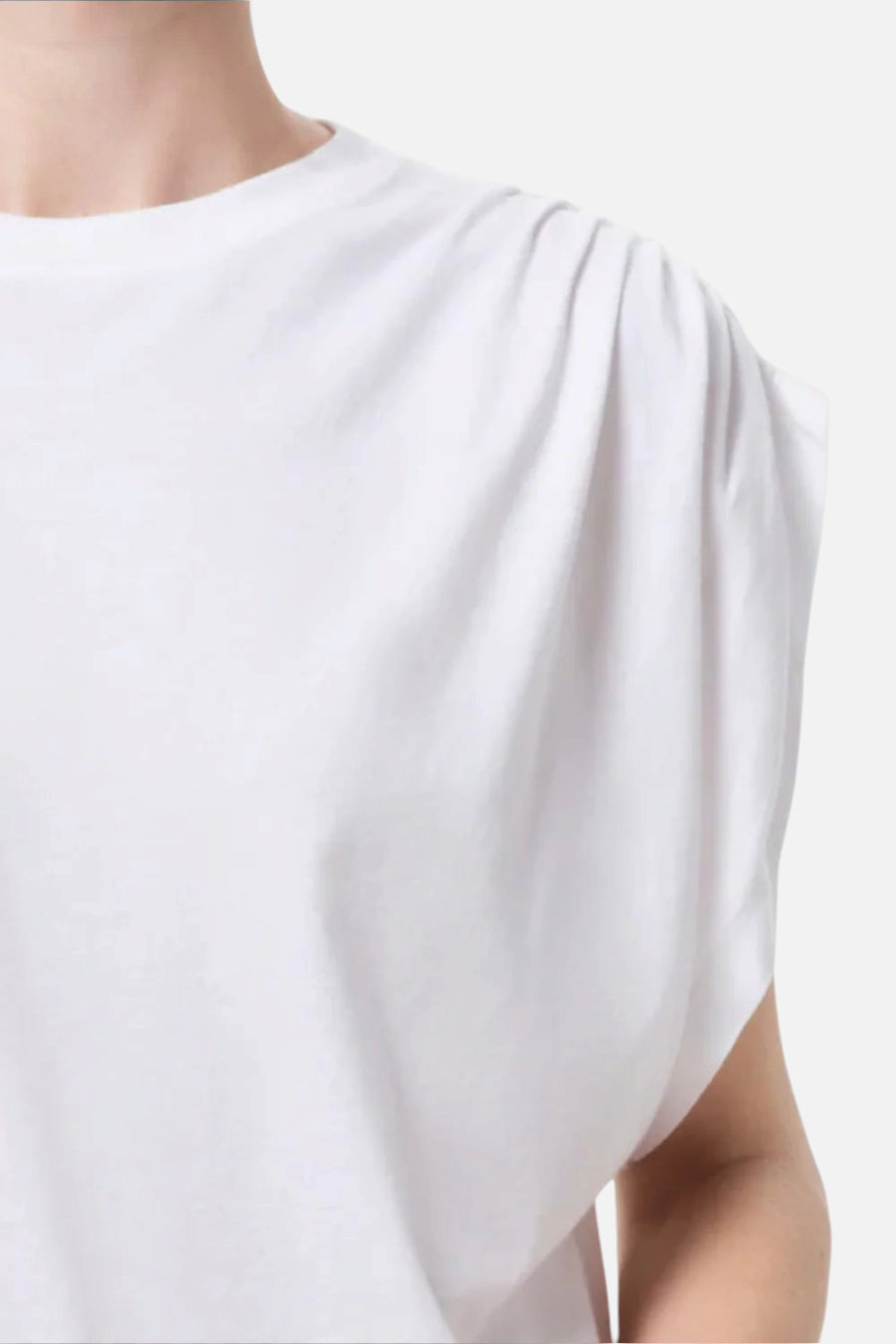 Agolde Roma One-Shoulder T-Shirt in White – flat lay