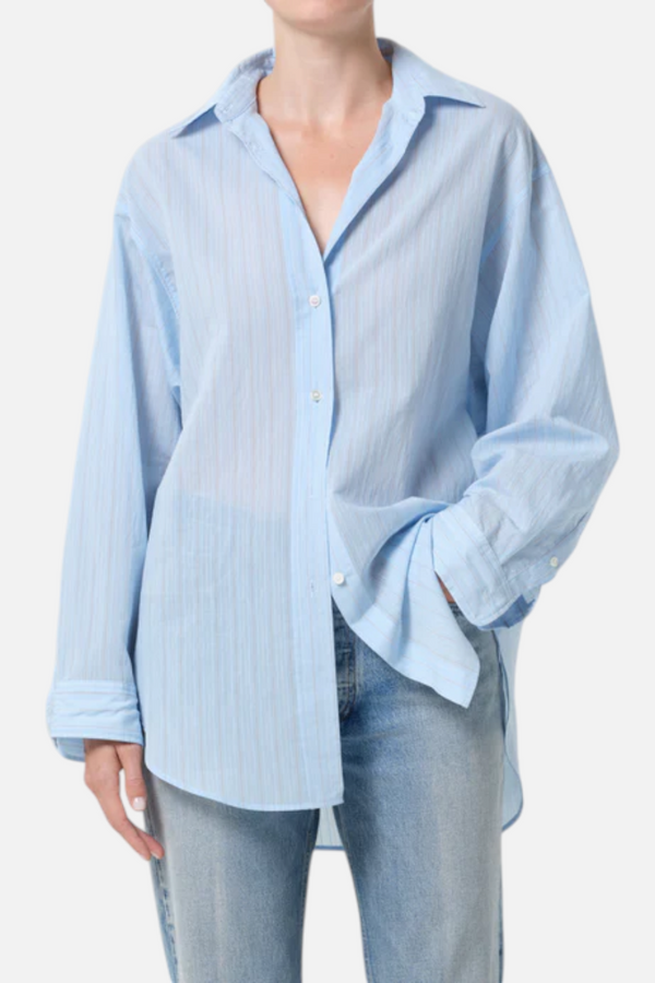 AGOLDE Sona Shirt in Fontana Stripe and Powder Blue