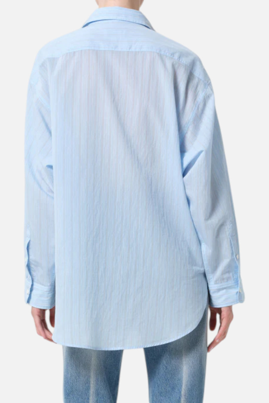 AGOLDE Sona Shirt in Fontana Stripe and Powder Blue – side view