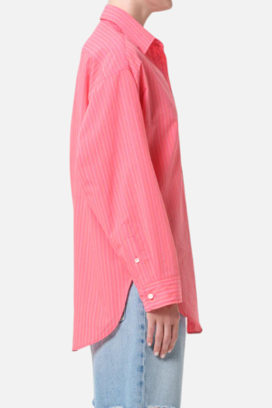 AGOLDE Sona Shirt in Fontana Stripe & Candy – side view
