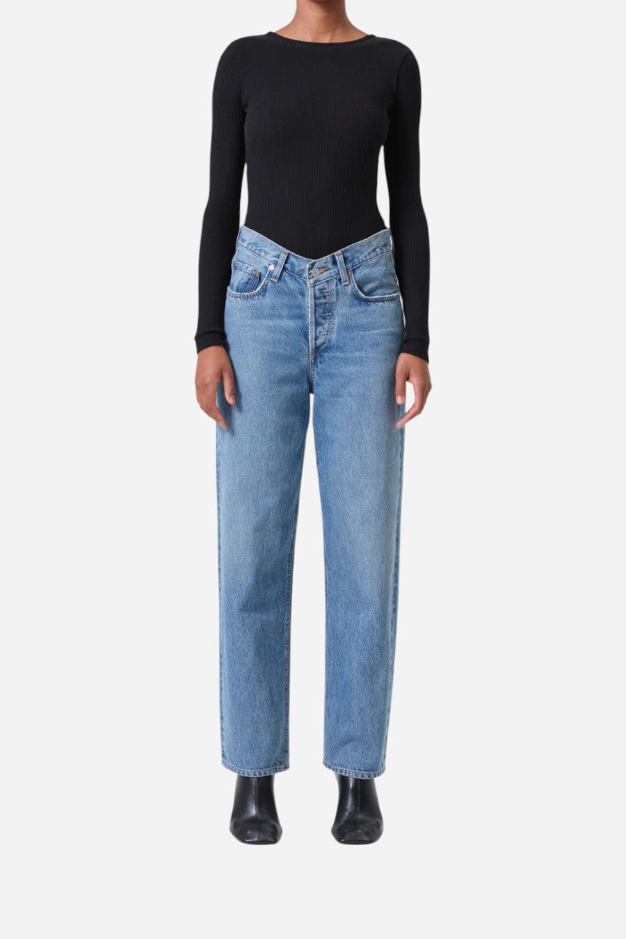 Agolde V-Waist Baggy in Fairway – front view