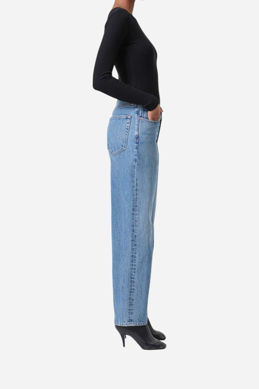 Agolde V-Waist Baggy in Fairway – side view