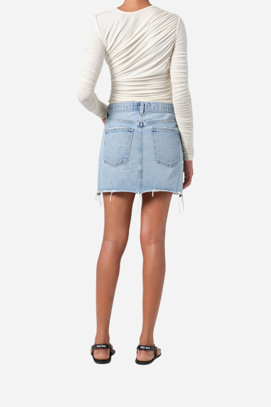 Agolde V-Waist Mini Skirt in Force – back view