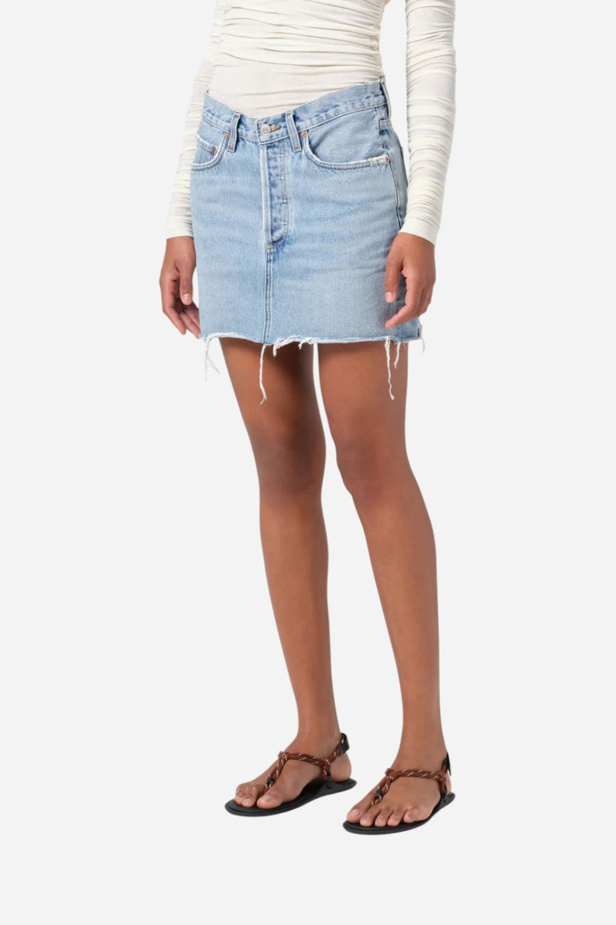 Agolde V-Waist Mini Skirt in Force – detail