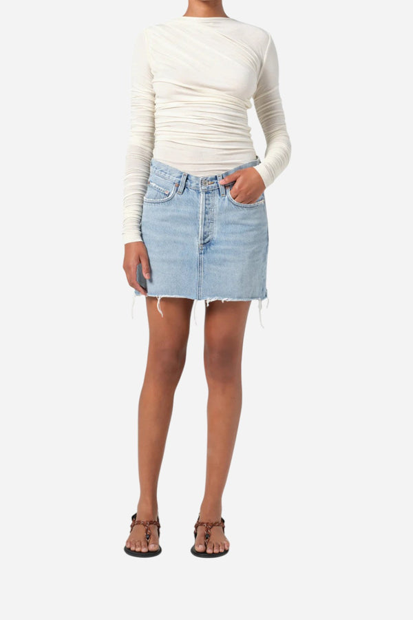 Agolde V-Waist Mini Skirt in Force