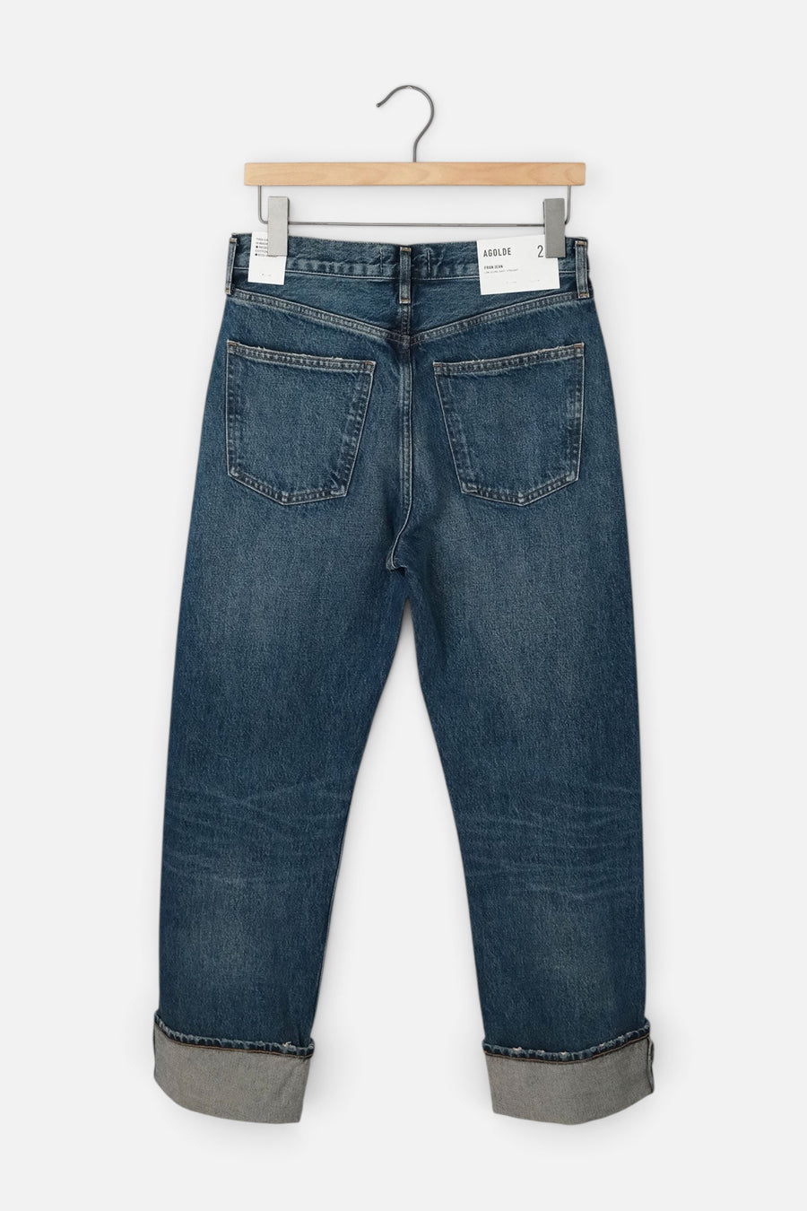 Agolde Women's Fran Low Slung Easy Straight Jean in Intersection – back view