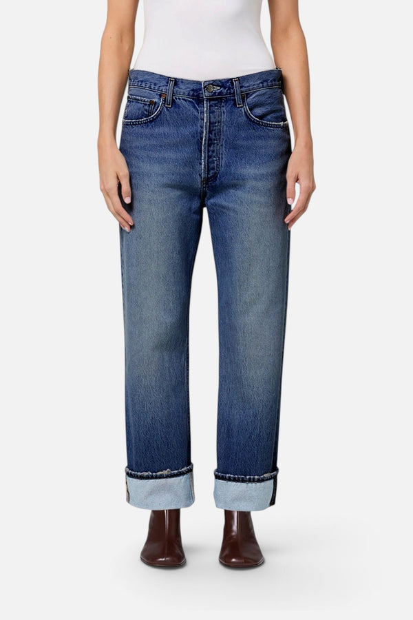 Agolde Women's Fran Low Slung Easy Straight Jean in Intersection