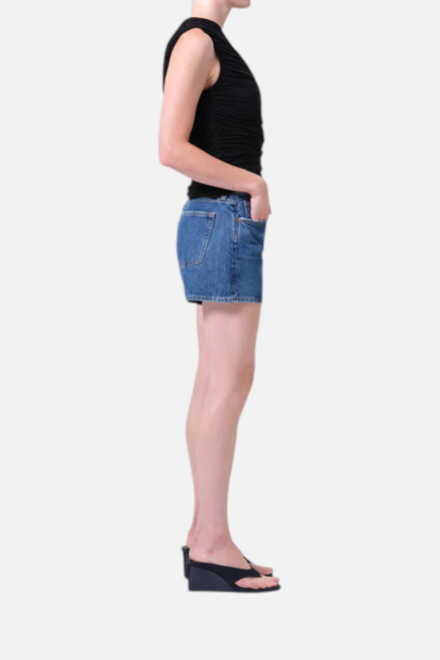 Agolde Women's Parker Long Short in Enamour – back view