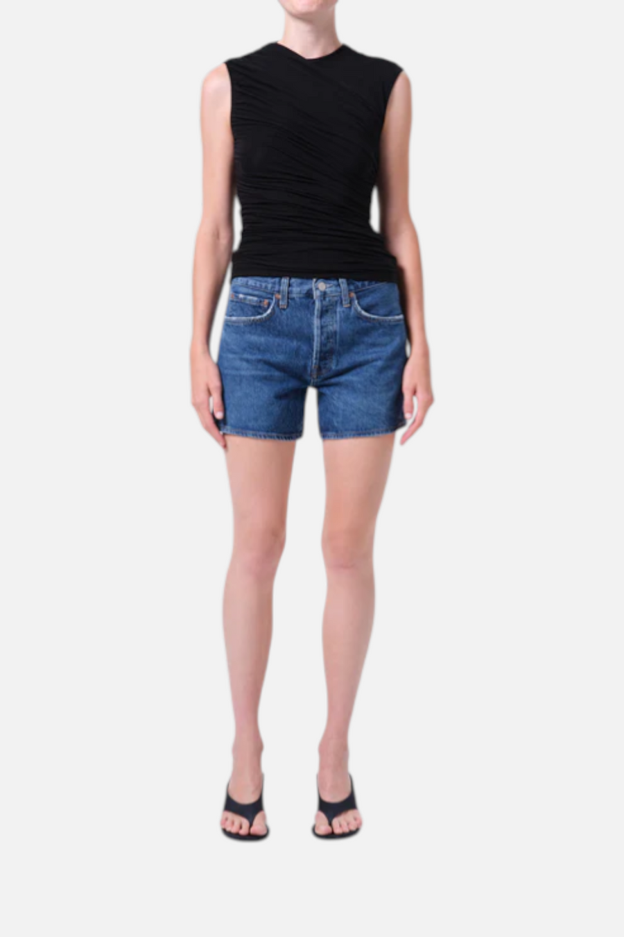 Agolde Women's Parker Long Short in Enamour – front view