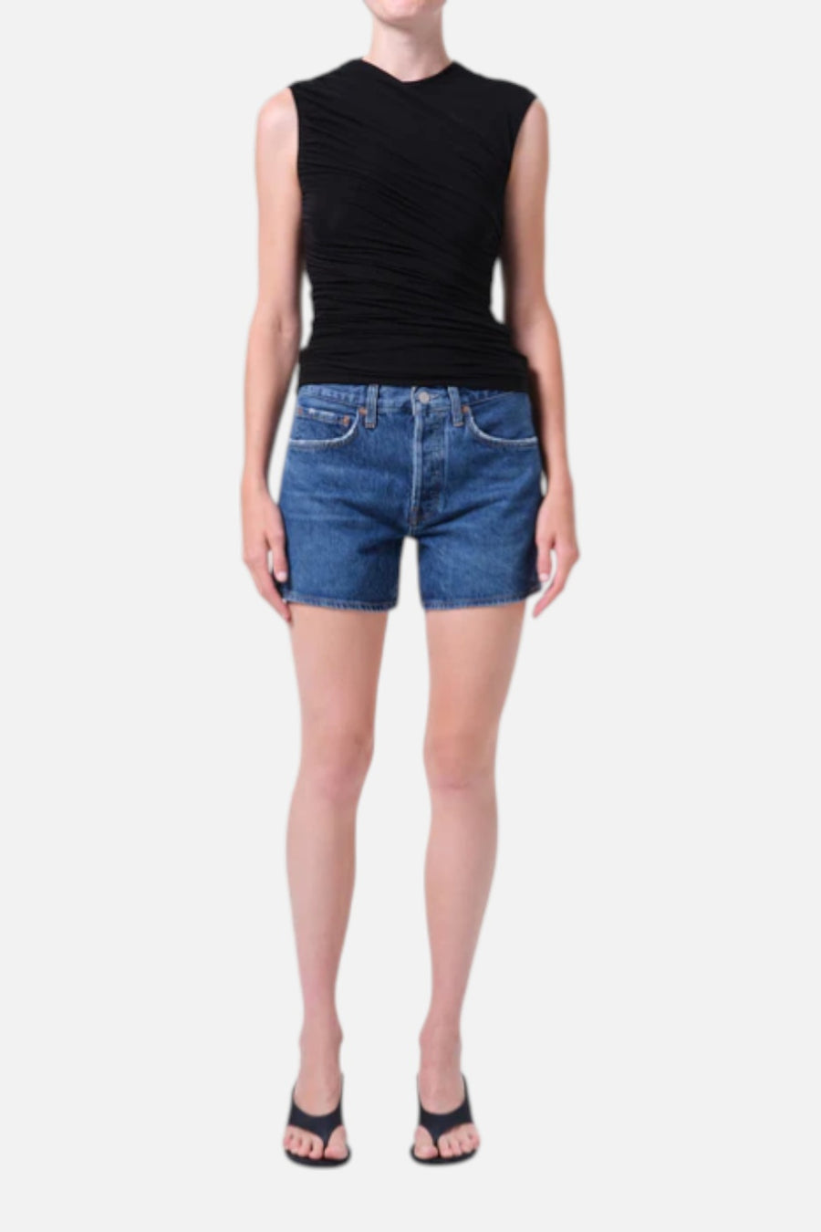 Agolde Women's Parker Long Short in Enamour – side view