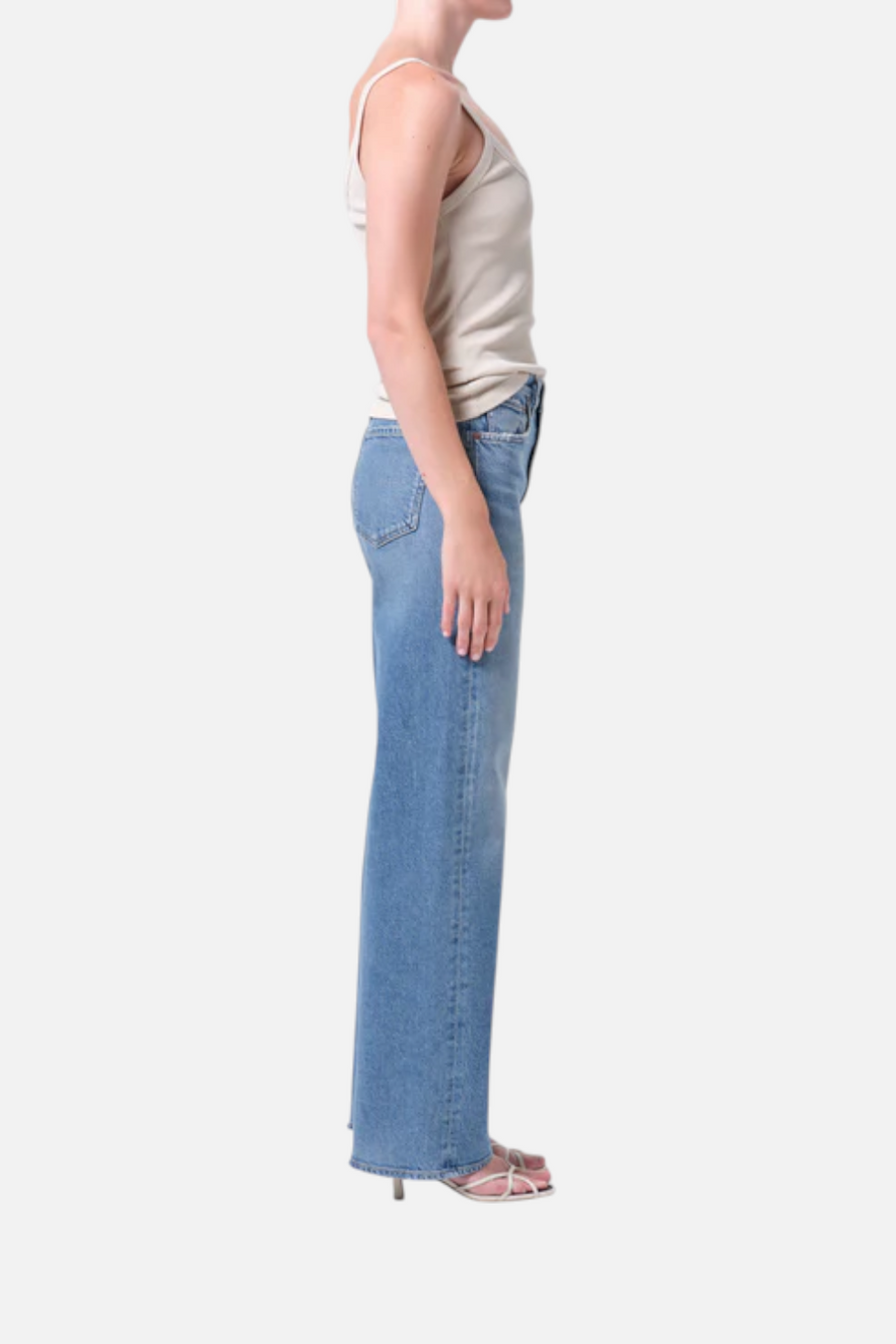 Agolde Women's Ren High Rise Wide Leg 32" in Measure – back view