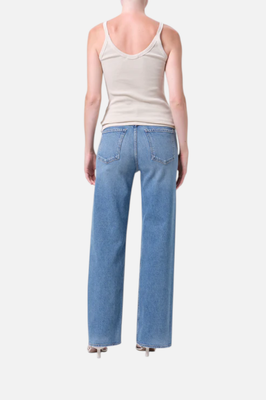 Agolde Women's Ren High Rise Wide Leg 32" in Measure – side view