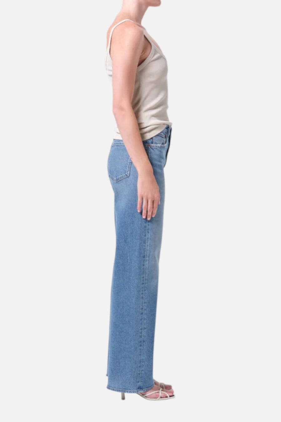 Agolde Women's Ren High Rise Wide Leg 32" in Measure – on model