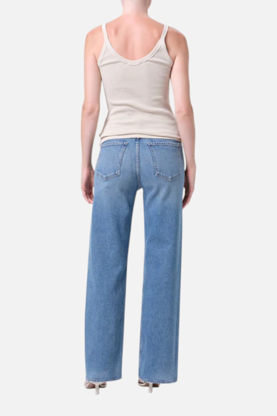 Agolde Women's Ren High Rise Wide Leg 32" in Measure – on model
