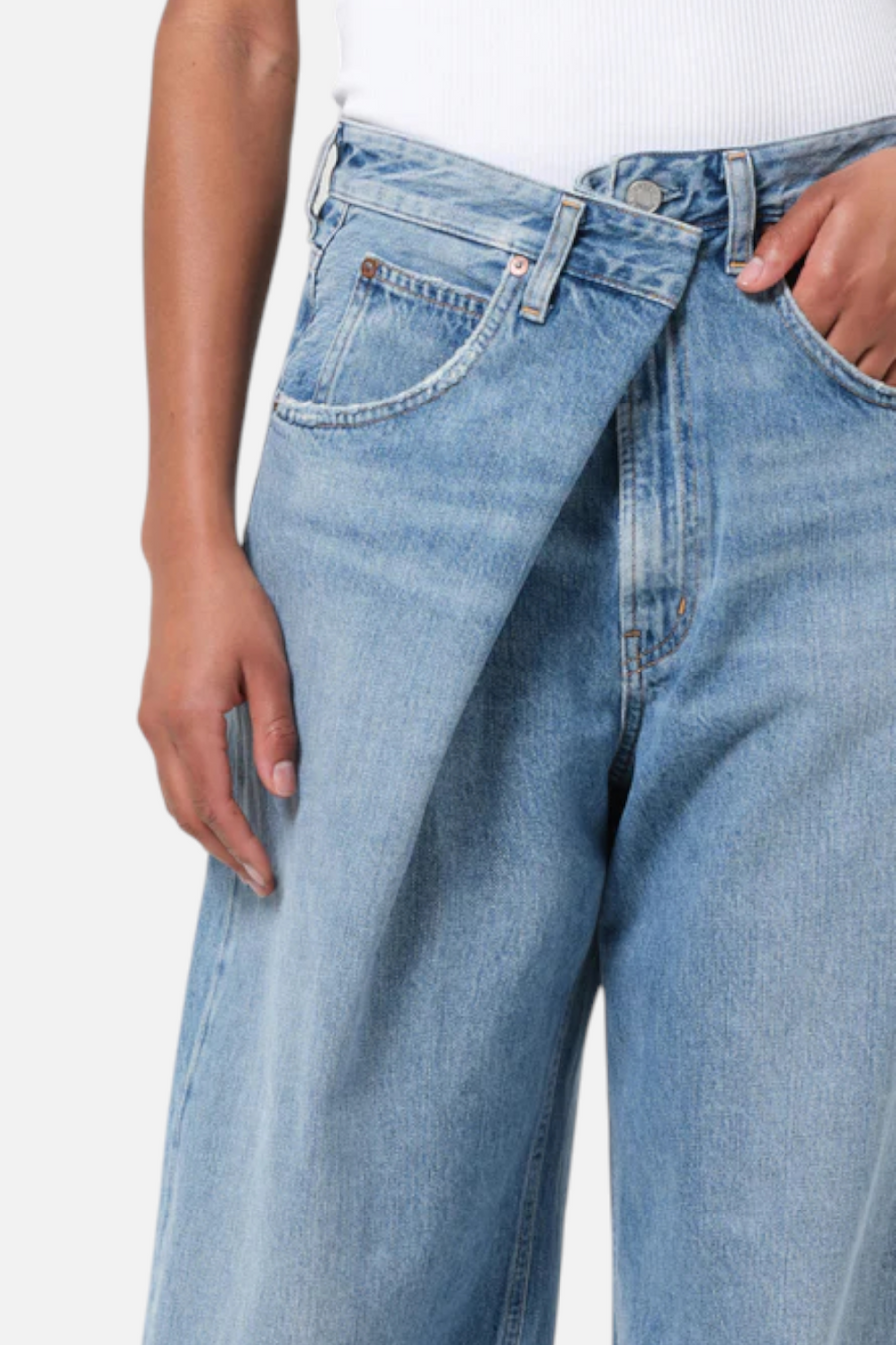 Agolde Women's Vana Fold Jean in Mantra – detail