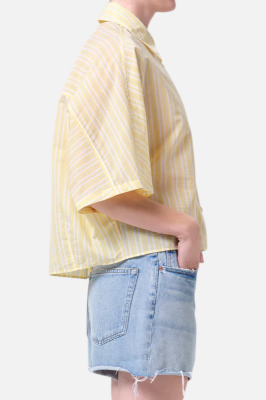 AGOLDE Merrin Shirt in Lemon Drop