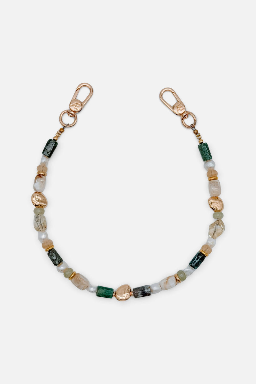 Aire Beaded Phone Strap Wristlet with Gold Hardware – front view