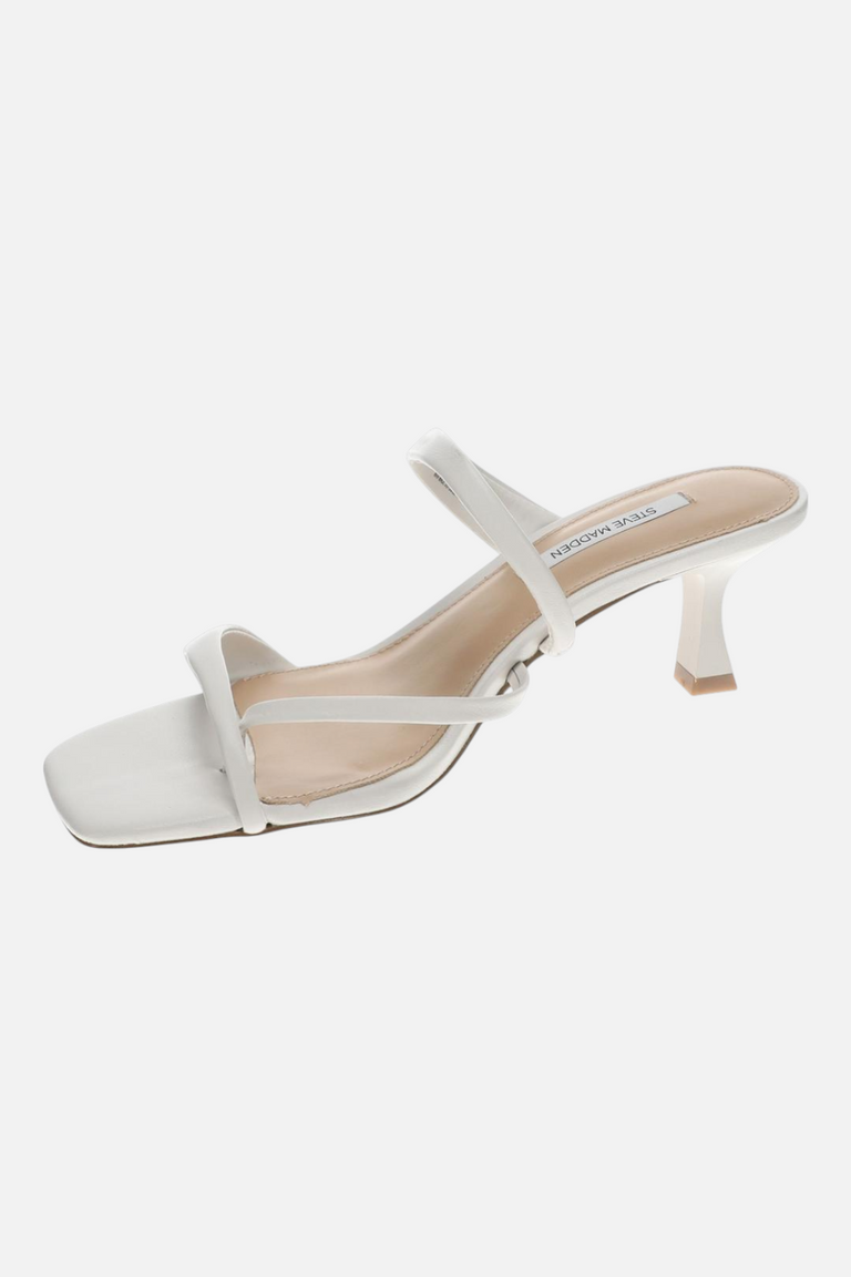 Steve Madden Women's Ajay Sandal in White Leather – CHROME