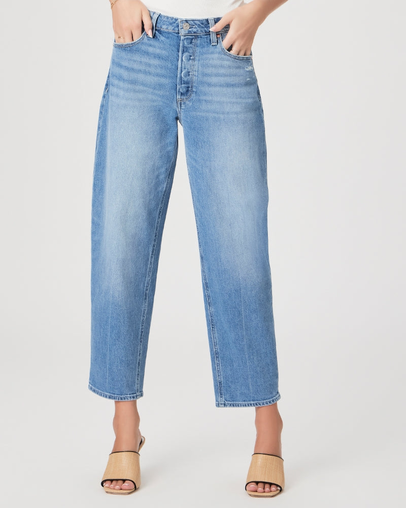 Alexis Covered Button Fly Jeans in Exhibition Distressed – back view