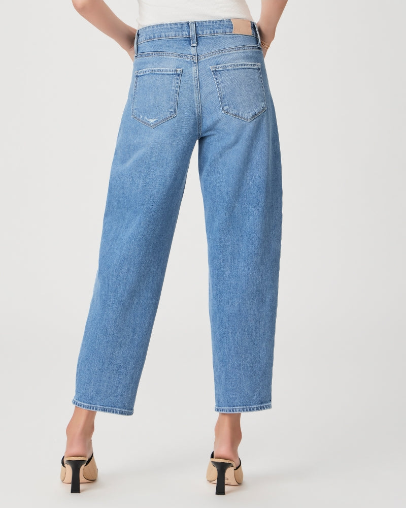 Alexis Covered Button Fly Jeans in Exhibition Distressed – detail