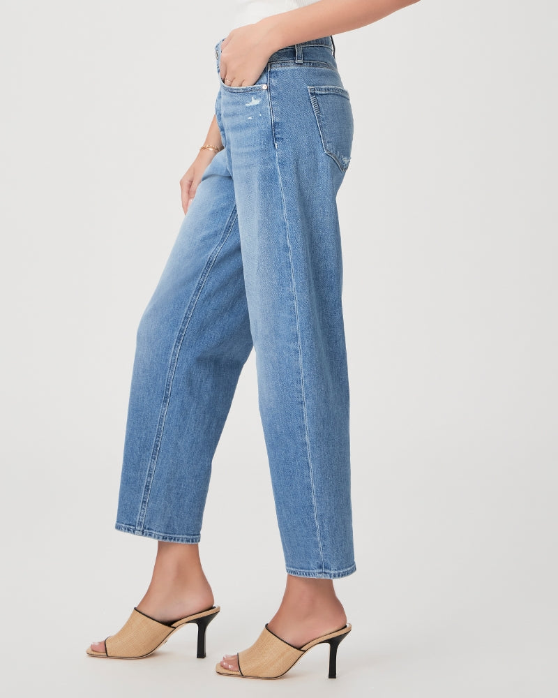 Alexis Covered Button Fly Jeans in Exhibition Distressed – side view