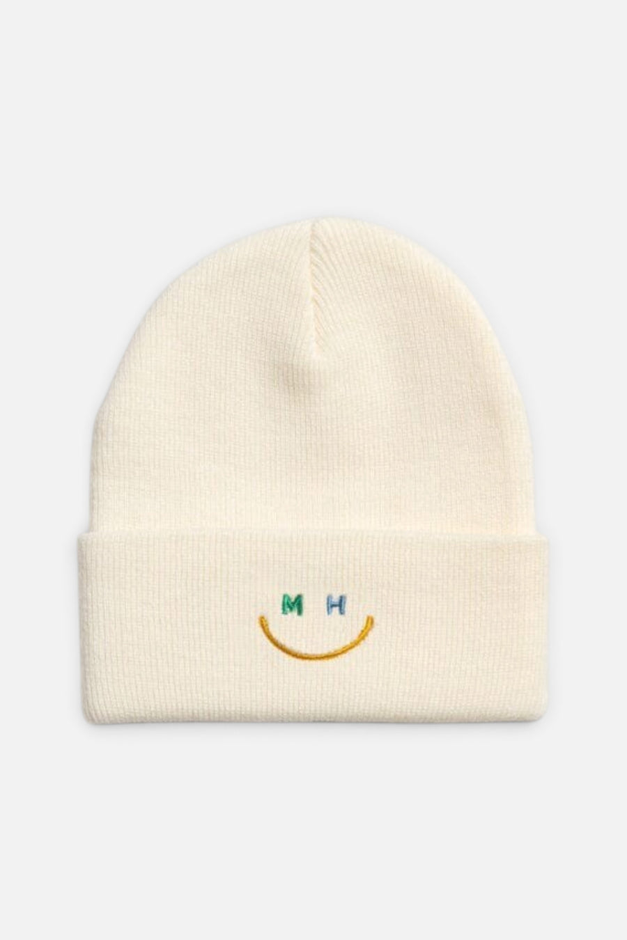 Alice & Wonder Toddler Mad Hatter Smiley Cuff Beanie in Blue Multi – front view