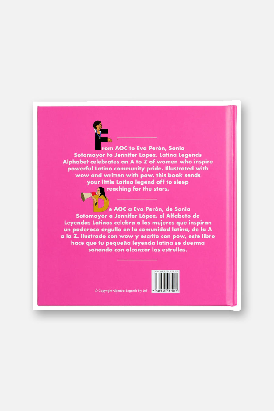 Alphabet Legends Latina Legends Alphabet Book – back view
