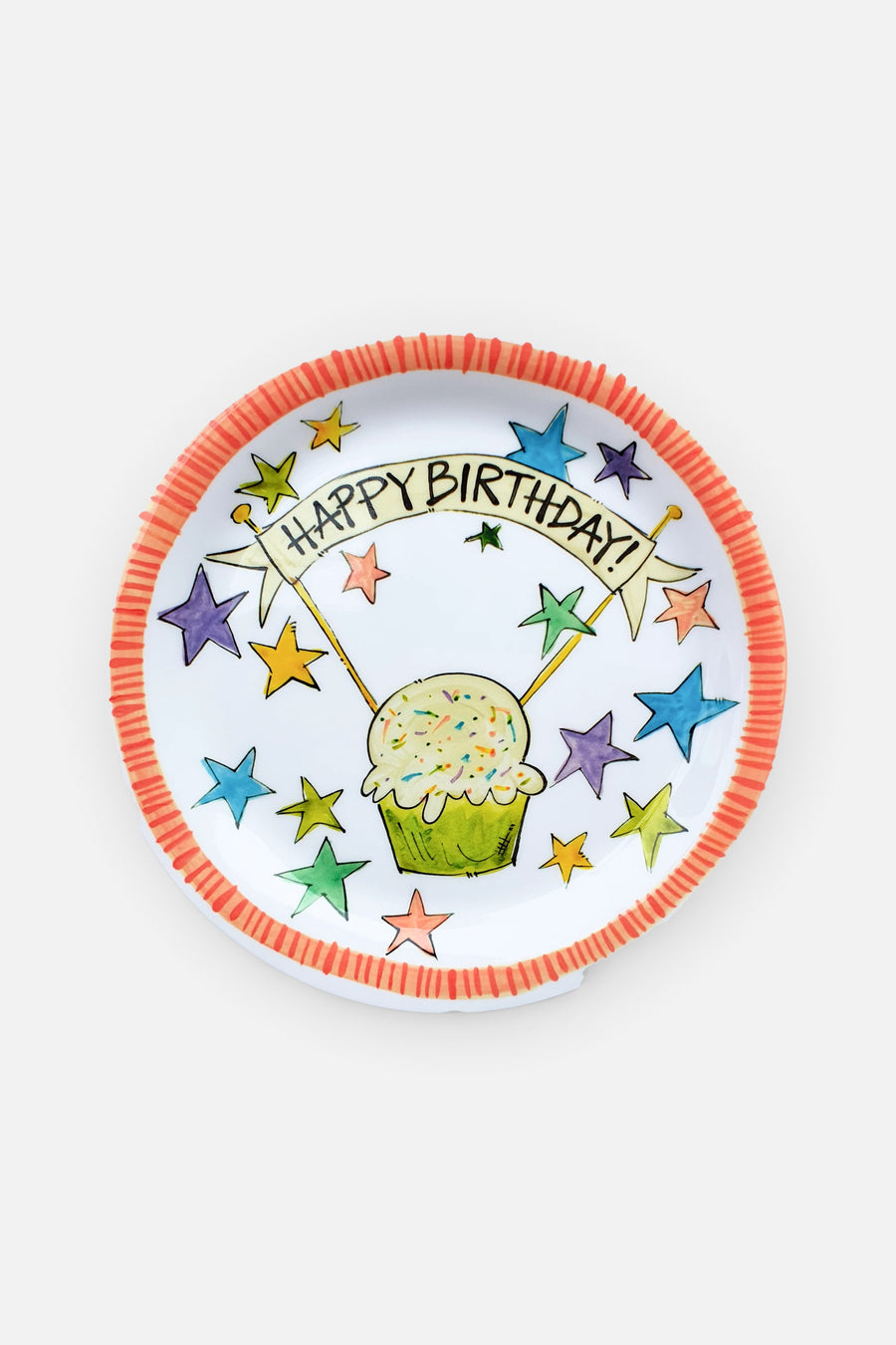 Always Relish Happy Birthday Cupcake Plate – front view