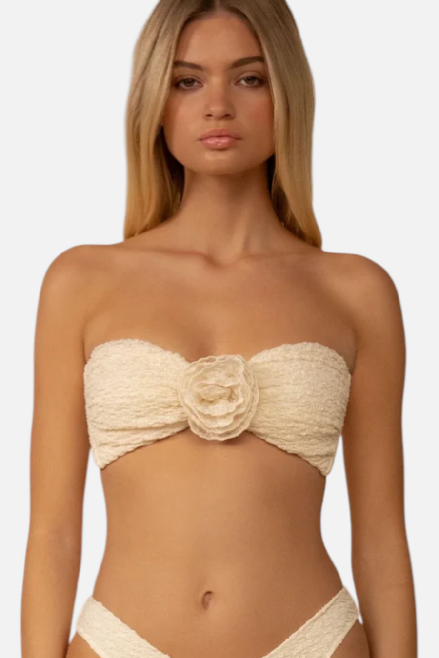 Montece Amalia Texture Rosa Bandeau Bikini Top
