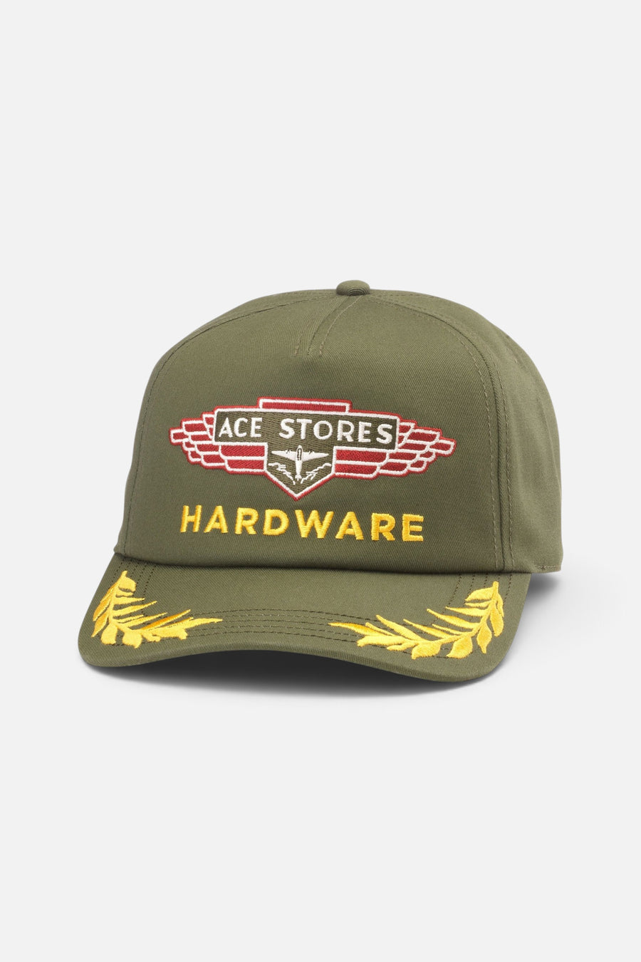 American Needle Ace Hardware Club Captain Hat in Army Green – front view