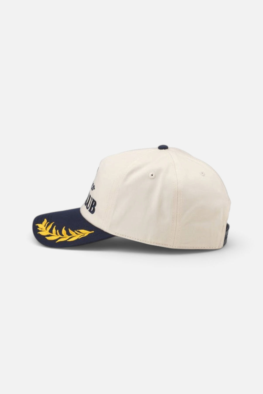 American Needle Bronco Club Captain Hat in Ivory Navy – back view