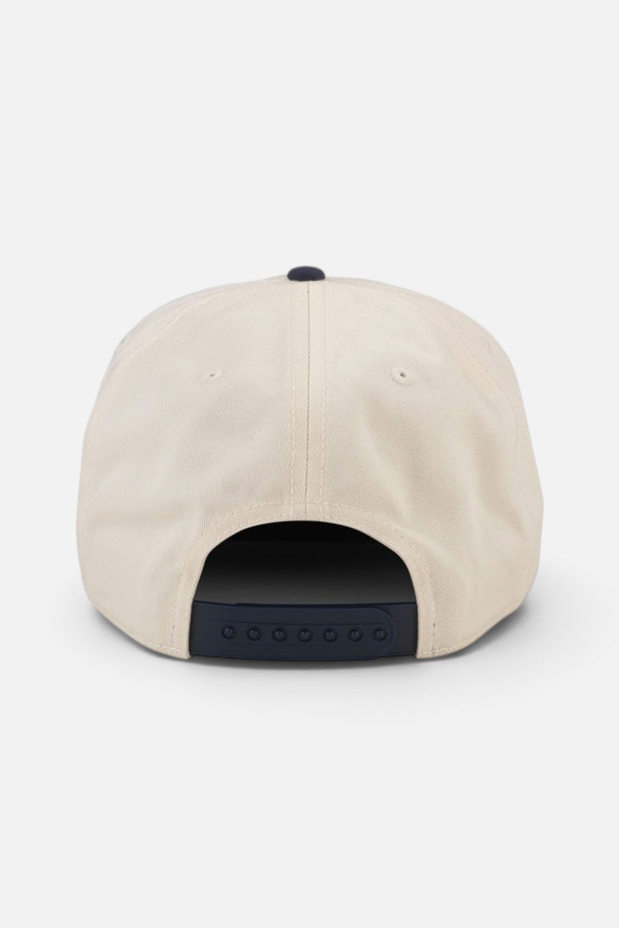 American Needle Bronco Club Captain Hat in Ivory Navy – side view