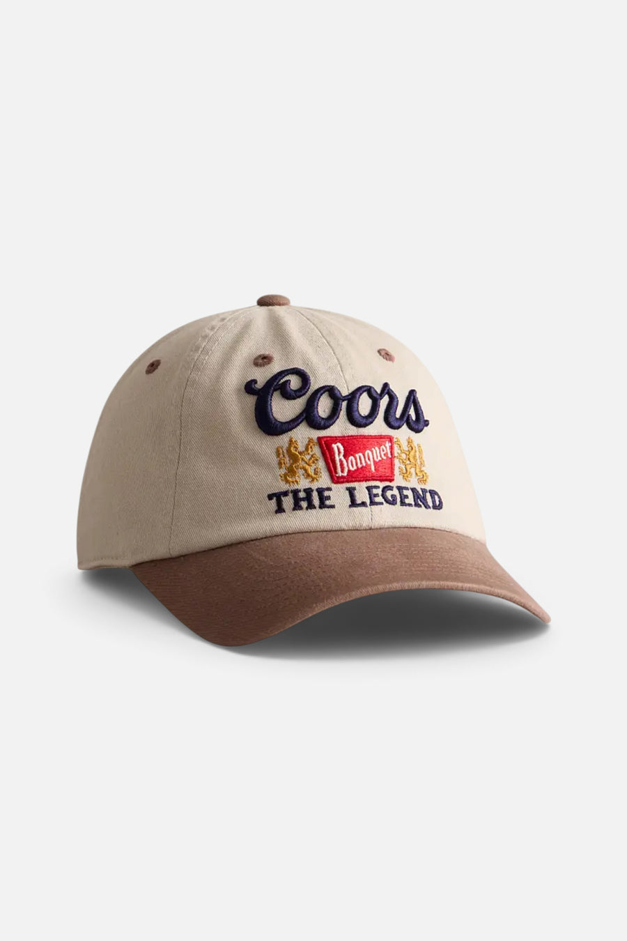 American Needle Coors Banquet Ballpark Hat in Stone and Espresso – front view