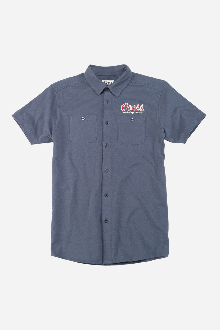 American Needle Coors Brew Master Short Sleeve Shirt in Navy – front view