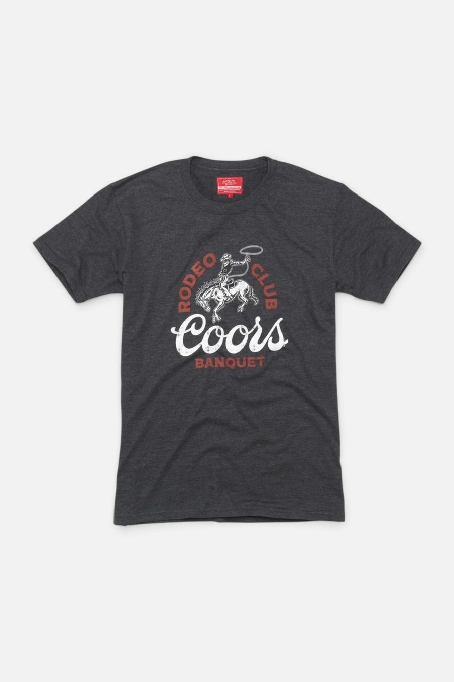 American Needle Coors Red Label Tee in Heather Charcoal – front view
