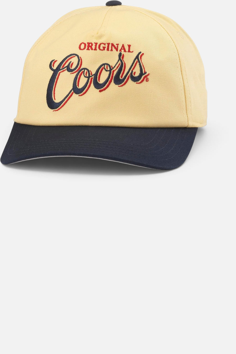 American Needle Coors Roscoe Hat in Lemon Ice and Navy – front view