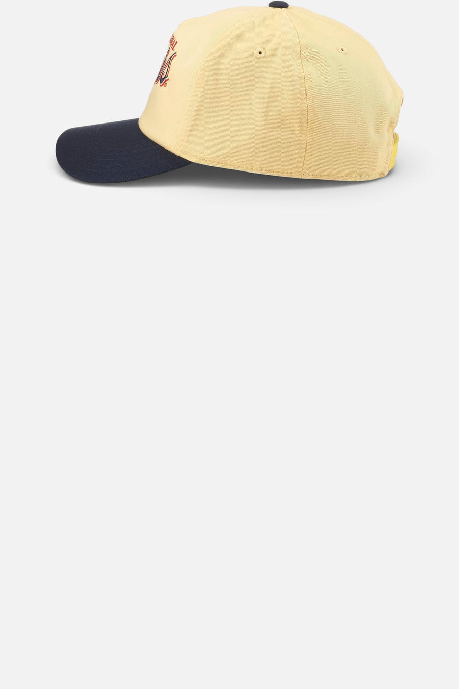 American Needle Coors Roscoe Hat in Lemon Ice and Navy – side view