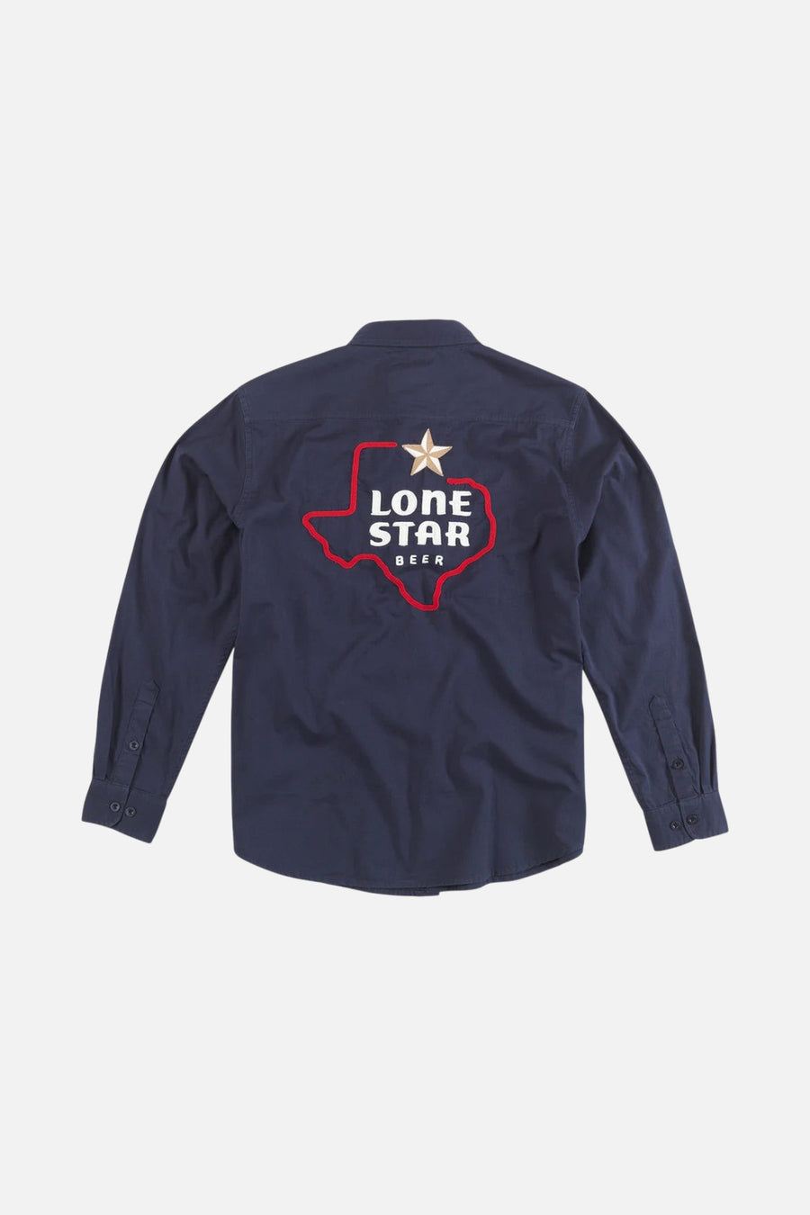 American Needle Daily Grind Lone Star Long Sleeve Button Up in Navy – back view