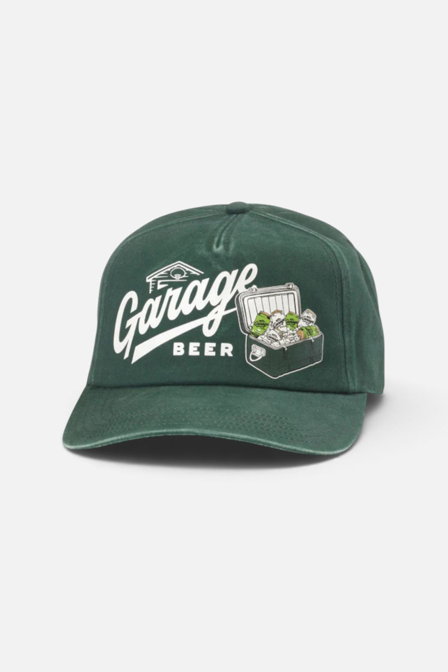 American Needle Garage Beer Walker Hat in Bottle Green – three-quarter view