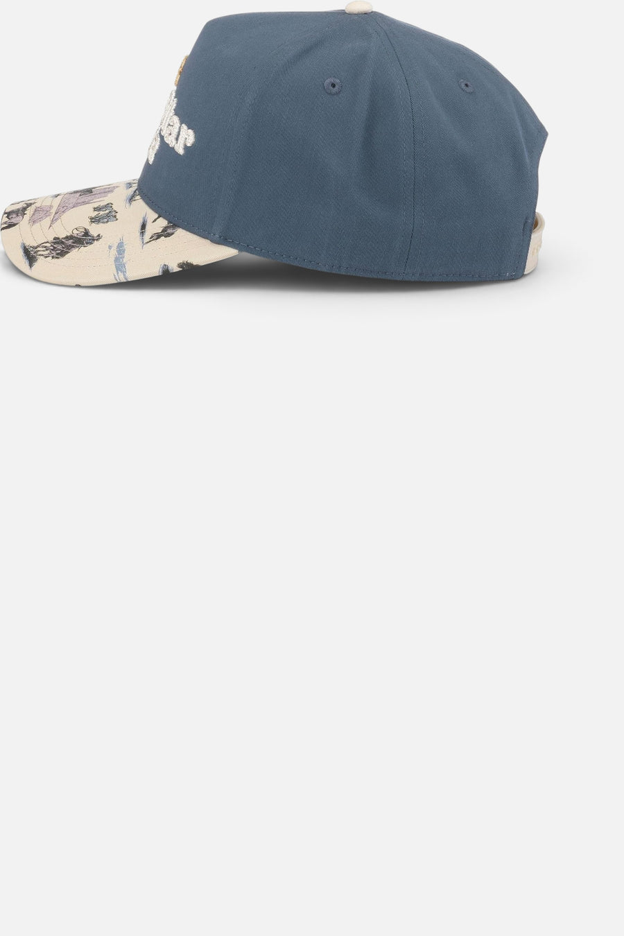 American Needle Lone Star Beer Buckhorn Hat in Navy and Stone – side view