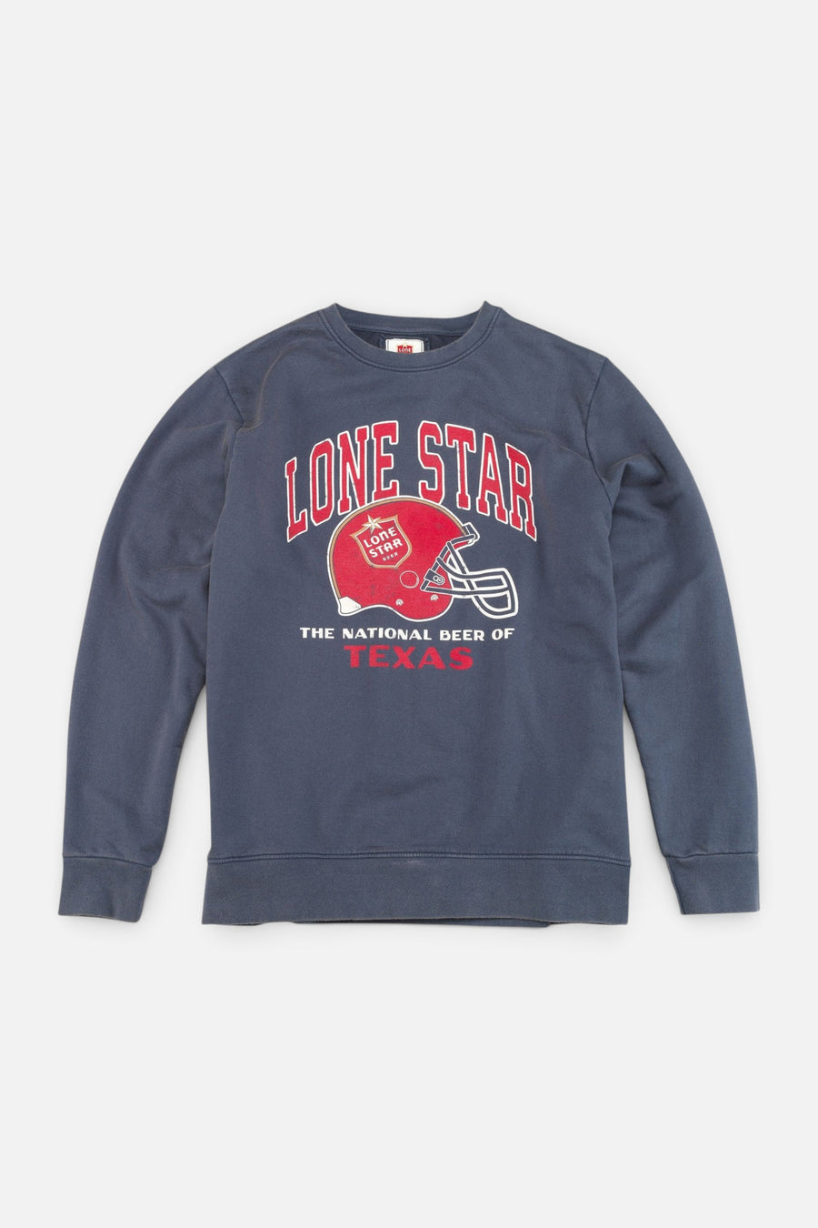 American Needle Lone Star Beer Football Sunday Fleece Crew in Navy – front view