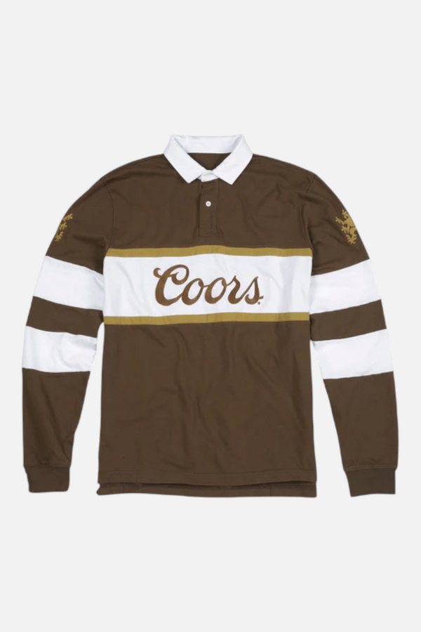 American Needle Men's Coors Fieldhouse Rugby Polo Long Sleeve Shirt