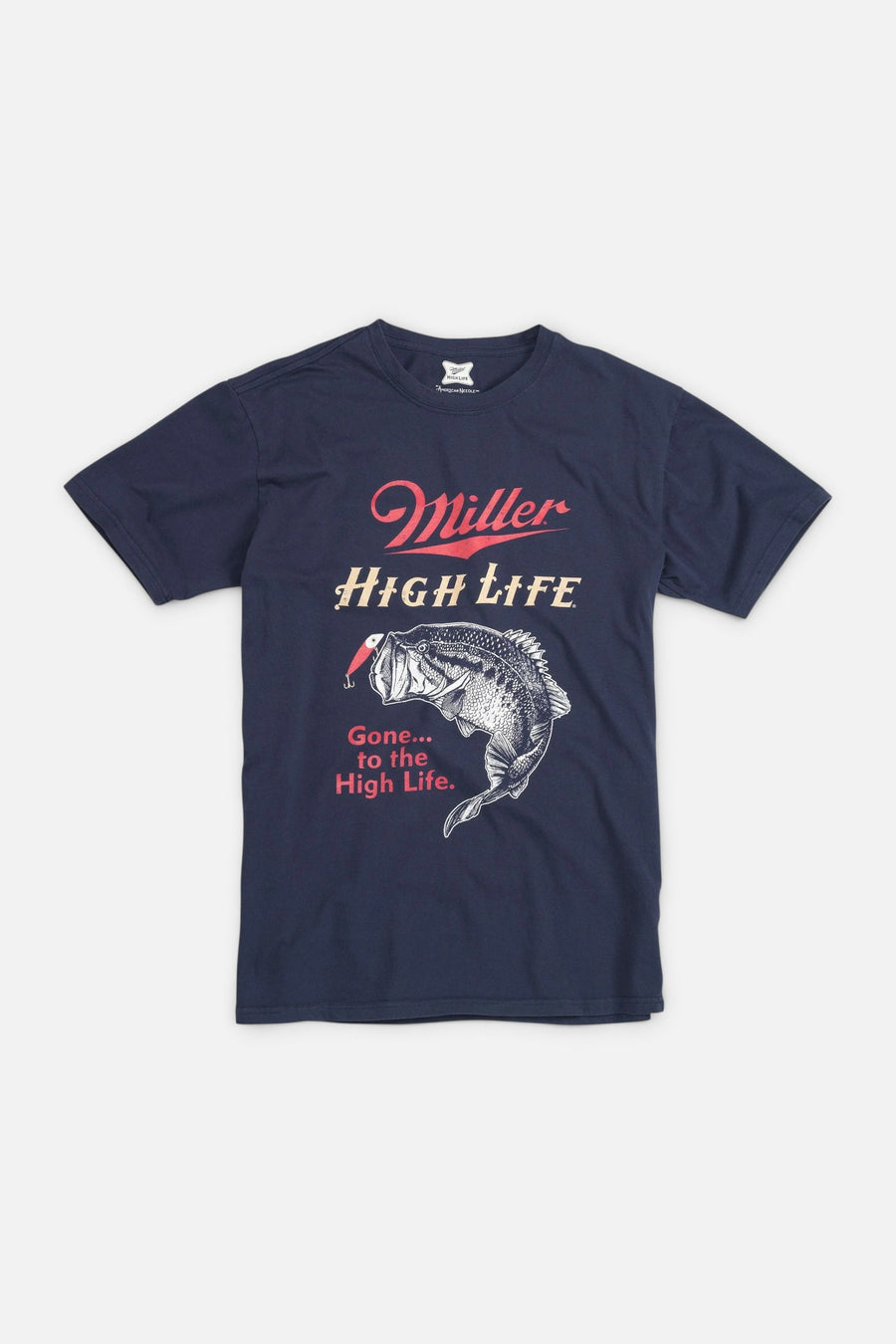 American Needle Miller High Life Red Label Tee in Navy – front view